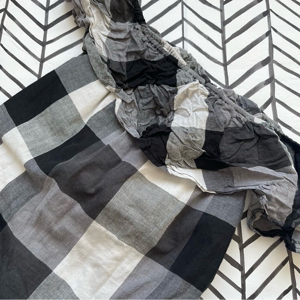 Who What Wear Plaid Off The Shoulder Dress